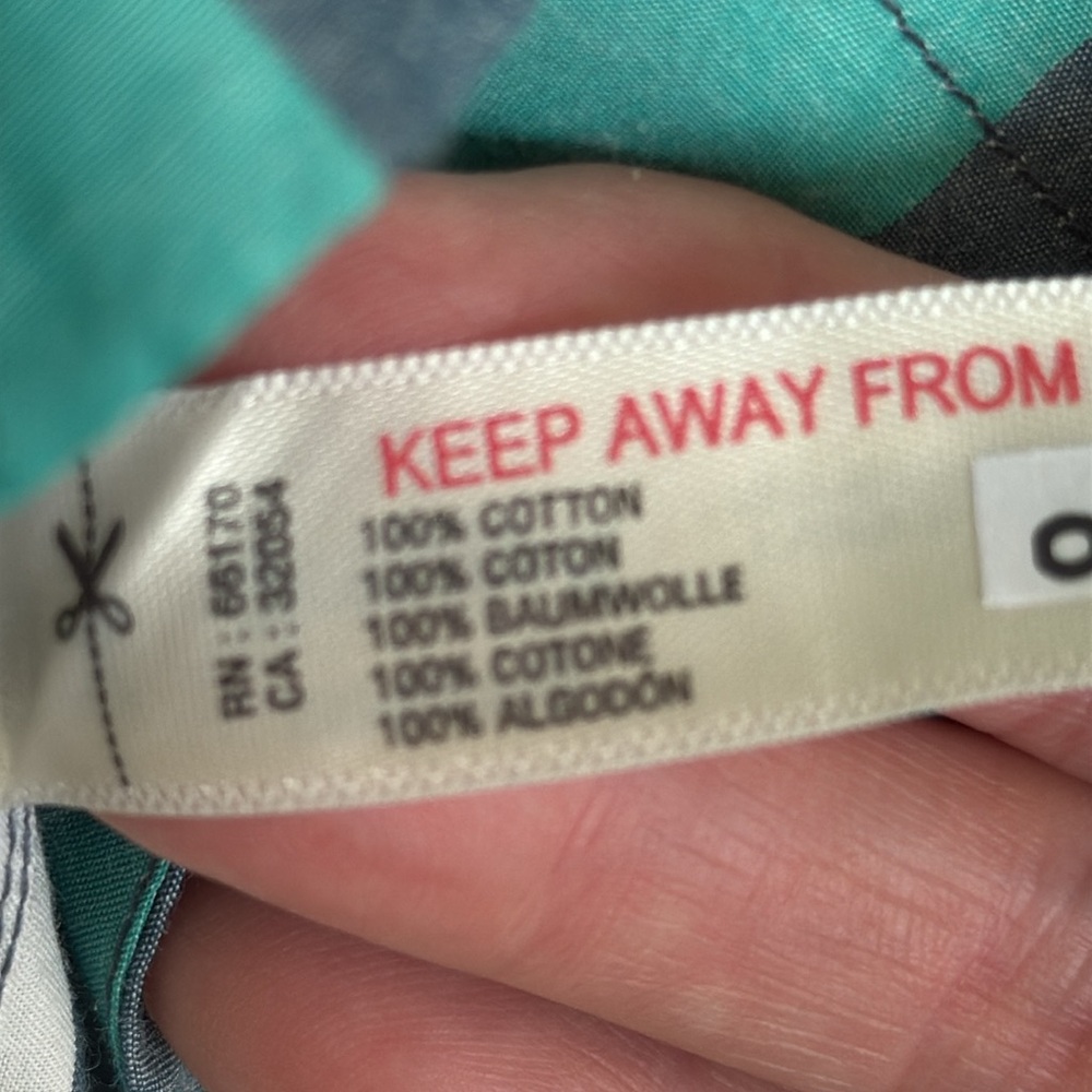 NWT By Anthropologie Aqua/Gray/White Striped Cotton Shift Dress Size Small - Picture 14 of 14
